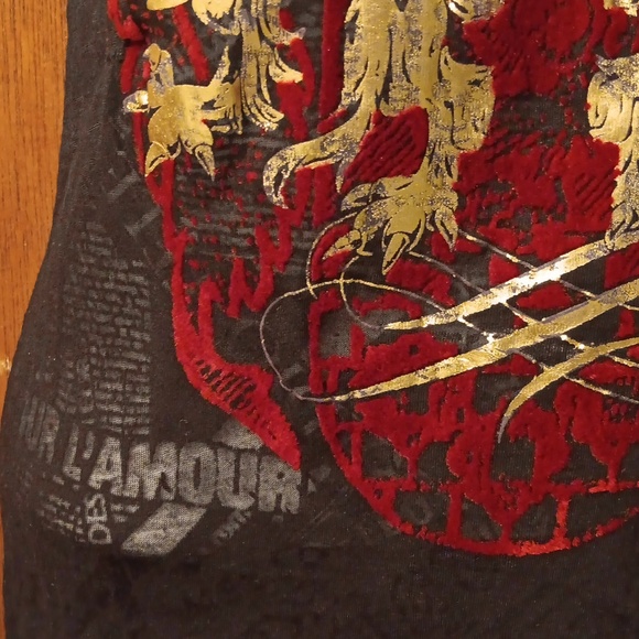 Sinful Brand New Short Sleeve Small Black/Red - Picture 4 of 7